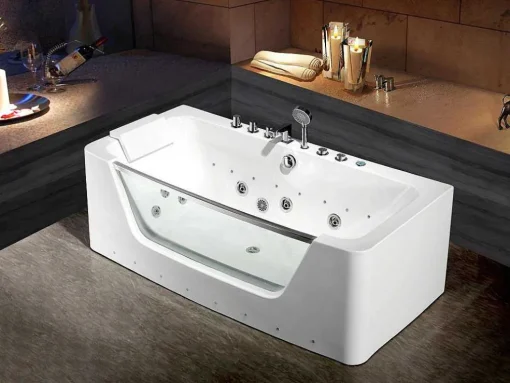 Banheira De Hidromassagem De Vidro Com Leds Dyona - 1 Péssoa - 260L - 170X85X58 Cm - Branco