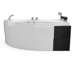 Banheira De Hidromassagem Assimetrica Branca Com Nichos, 1 Lugar, 150X100 Cm, Canto Direito - Luana
