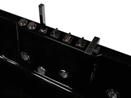 Banheira De Hidromassagem Envidracada Aria Preta - 1 Lugar - 263L - 80*170*57 Cm