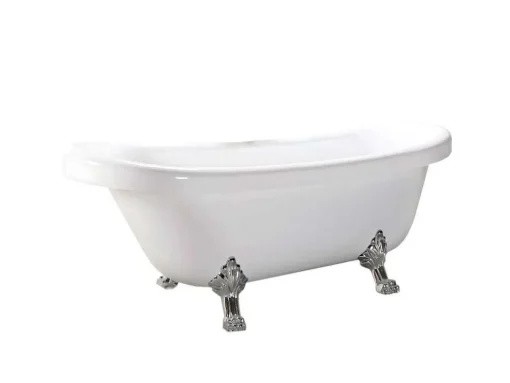 Banheira De Ilha Vintage 170 X 80 Cm Com Pés Prateados E Torneira - Marigold
