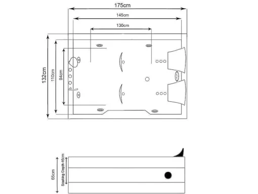 Banheira Hidromassagem Branca 175 X 132 Cm Cromoterapia 14 Jatos - Calla