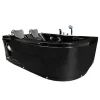 Banheira Hidromassagem Preta 170 X 115 Cm Para 2 Péssoas 15 Jatos - Black Tulip