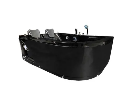 Banheira Hidromassagem Preta 170 X 115 Cm Para 2 Péssoas 15 Jatos - Black Tulip