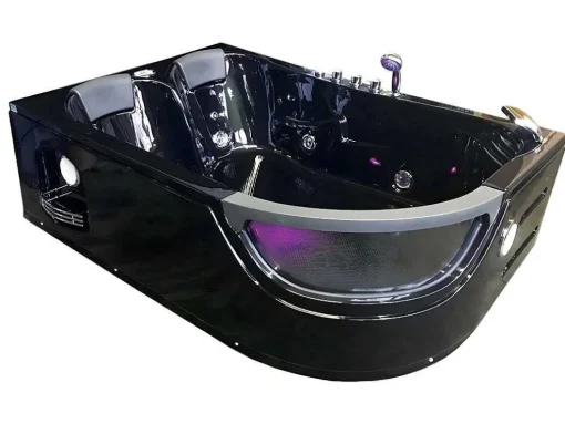 Banheira Hidromassagem Preta 120 X 180 Cm 2 Péssoas 8 Jatos - Violet