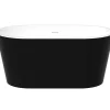 Banheira Oval Clássica, 180 L, 130 X 71 X 58 Cm Acrilico Preto - Apogon