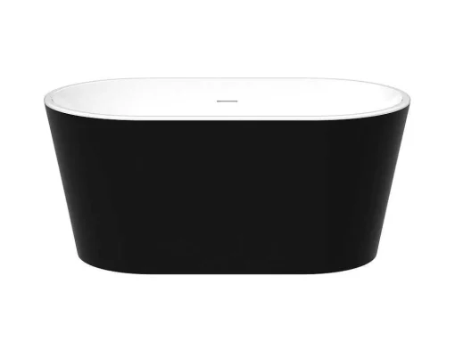 Banheira Oval Clássica, 180 L, 130 X 71 X 58 Cm Acrilico Preto - Apogon