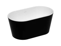 Banheira Oval Clássica, 180 L, 130 X 71 X 58 Cm Acrilico Preto - Apogon