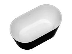 Banheira Oval Clássica, 180 L, 130 X 71 X 58 Cm Acrilico Preto - Apogon