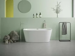 Banheira Semi-Clássica 175 L, 130 X 71,5 X 58 Cm Branca Acrilico - Divina