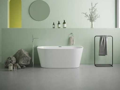 Banheira Semi-Clássica 175 L, 130 X 71,5 X 58 Cm Branca Acrilico - Divina