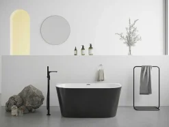 Banheira Semi-Clássica 200 L, 149,5 X 75 X 58 Cm Preta Acrilico - Divina