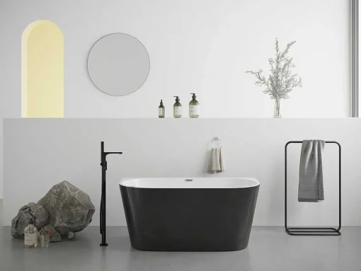 Banheira Semi-Clássica 200 L, 149,5 X 75 X 58 Cm Preta Acrilico - Divina