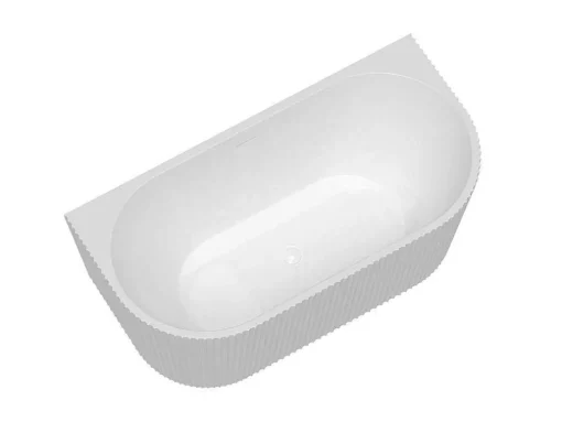 Banheira SemiClássica Estriada Em Acrilico Branco Brilhante 149 X 75 X 58 Cm - Zelina