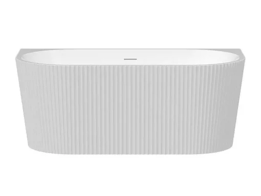 Banheira SemiClássica Estriada Em Acrilico Branco Brilhante 149 X 75 X 58 Cm - Zelina