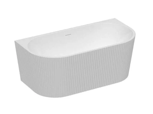 Banheira SemiClássica Estriada Em Acrilico Branco Brilhante 149 X 75 X 58 Cm - Zelina