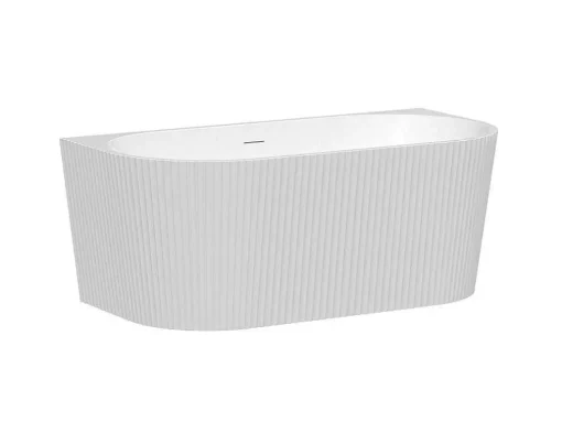 Banheira SemiClássica Estriada Em Acrilico Branco Brilhante 149 X 75 X 58 Cm - Zelina