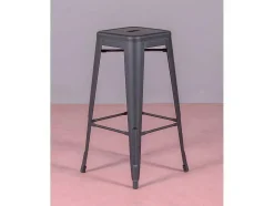Banqueta Metalica Em Aco Lacado (76Cm) - Bistro - Preto