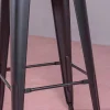 Banqueta Metalica Em Aco Lacado Com Encosto Alto (76Cm) - Bistro - Preto