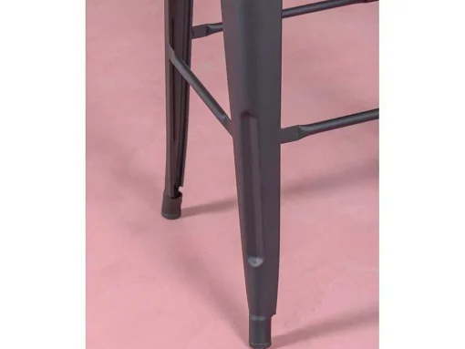 Banqueta Metalica Em Aco Lacado (76Cm) - Bistro - Preto