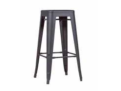 Banqueta Metalica Em Aco Lacado (76Cm) - Bistro - Preto