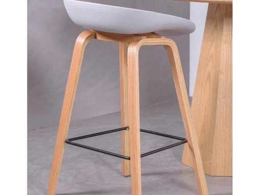 Banqueta Nordica Com Pernas Em Faia (63Cm) - Daxer - Cinza Claro