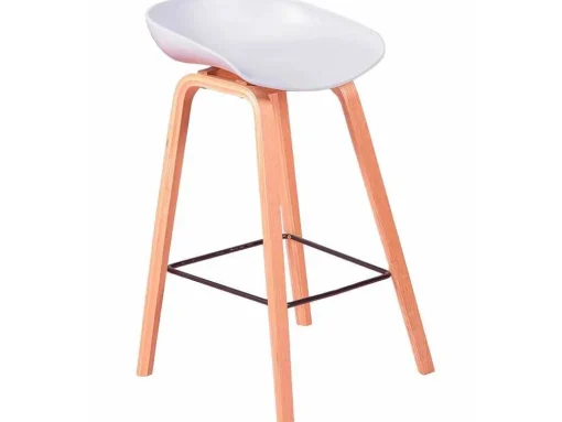 Banqueta Nordica Com Pernas Em Faia (63Cm) - Daxer - Cinza Claro