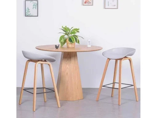 Banqueta Nordica Com Pernas Em Faia (63Cm) - Daxer - Cinza Claro
