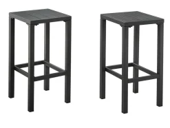 Bar De Jardim E 4 Bancos Altos Em Aluminio - Cinza Escuro - Walpole De Mylia