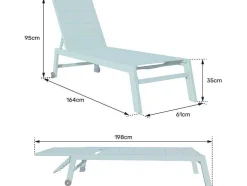 Barbados Espreguiçadeira Em Têxtileno Azul Claro - Aluminio Azul Claro