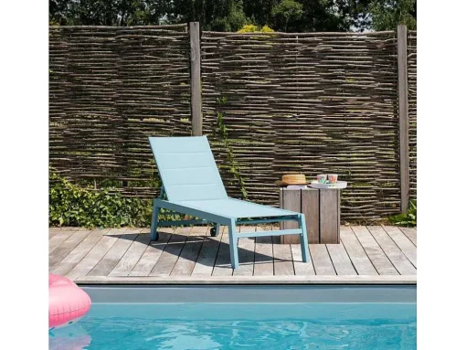 Barbados Espreguiçadeira Em Têxtileno Azul Claro - Aluminio Azul Claro