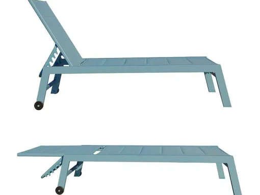 Barbados Espreguiçadeira Em Têxtileno Azul Claro - Aluminio Azul Claro
