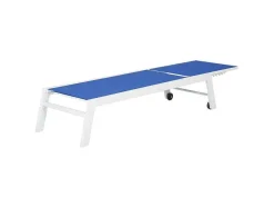 Barbados Espreguiçadeira Em Têxtilene Azul - Aluminio Branco