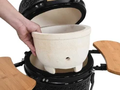 Barbecue Kamado A Carvao Em Ceramica E Bambu 32 X 52 X 94 Cm - Eriko