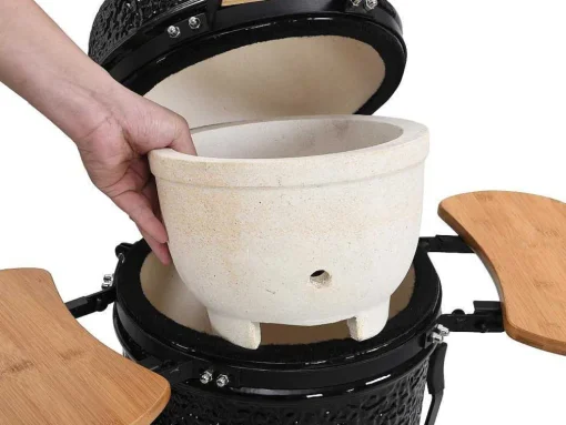 Barbecue Kamado A Carvao Em Ceramica E Bambu 32 X 52 X 94 Cm - Eriko