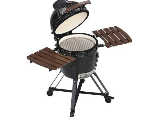 Barbecue Kamado A Carvao Em Ceramica E Bambu 45 X 63 X 105 Cm - Izaki