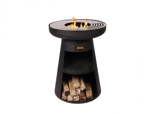 Barbecue Rond Avec Plaque D'Acier Ronde Et Grille