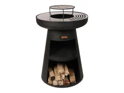 Barbecue Rond Avec Plaque D'Acier Ronde Et Grille