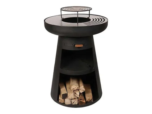 Barbecue Rond Avec Plaque D'Acier Ronde Et Grille