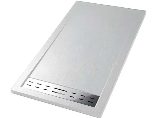 Base De Chuveiro Com Sifao Incluido De 160X80X4 Cm Em Resina Cor Branco - Lyros