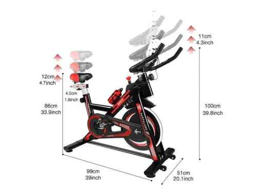 Bicicleta De Ciclismo De Interior Estacionaria Spin Bike Com Volante De Acionamento Por Correia 10Kg