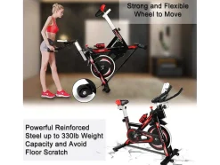 Bicicleta De Ciclismo De Interior Estacionaria Spin Bike Com Volante De Acionamento Por Correia 10Kg
