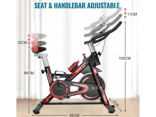 Bicicleta De Ciclismo De Interior Estacionaria Spin Bike Com Volante De Acionamento Por Correia 10Kg