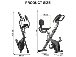 Bicicleta De Exercicio Dobravel 3 Em 1, Bicicleta De Fitness Reclinada Magnetica X-Bike Com Resistencia Ajustavel De 8 Niveis Para Treino De Ginasio Em Casa