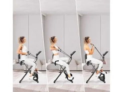 Bicicleta De Exercicio Dobravel 3 Em 1, Bicicleta De Fitness Reclinada Magnetica X-Bike Com Resistencia Ajustavel De 8 Niveis Para Treino De Ginasio Em Casa
