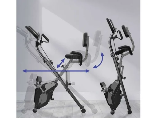 Bicicleta De Exercicio Dobravel 3 Em 1, Bicicleta De Fitness Reclinada Magnetica X-Bike Com Resistencia Ajustavel De 8 Niveis Para Treino De Ginasio Em Casa