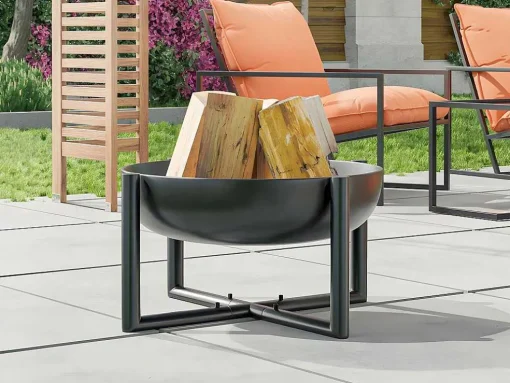 Braseiro De Jardim Redondo Em Aco Ogma - D.60 Cm X A.30 Cm - Preto