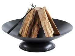 Braseiro De Jardim Redondo Em Aco Dione - D.72 Cm X A.20 Cm - Preto