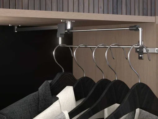Cabeceira De Cama Com Guarda-Roupa E Com Leds De C265 Cm Cor Natural E Preto - Velona