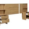 Cabeceira De Cama Extensivel Com Mesas De Cabeceira 140/160 Cm Cor Natural - Novoli