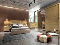 Cabeceira De Cama Extensivel Com Mesas De Cabeceira 140/160 Cm Cor Natural - Novoli